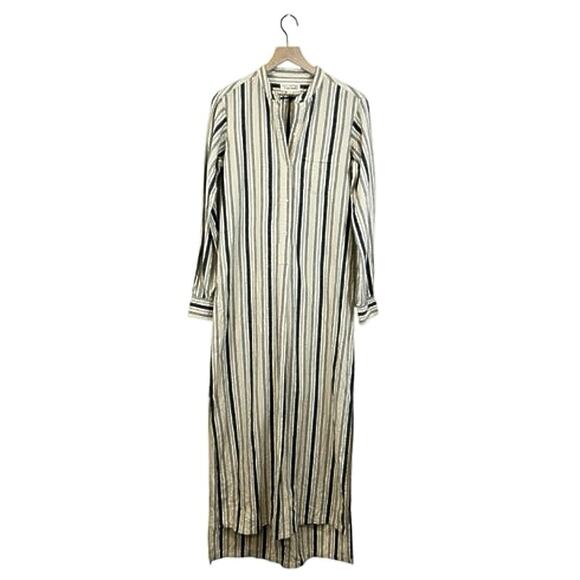 NILI LOTAN Tangier Galabia Dress New Moroccan Stripe 3 Print Linen blend Size M - Picture 6 of 13